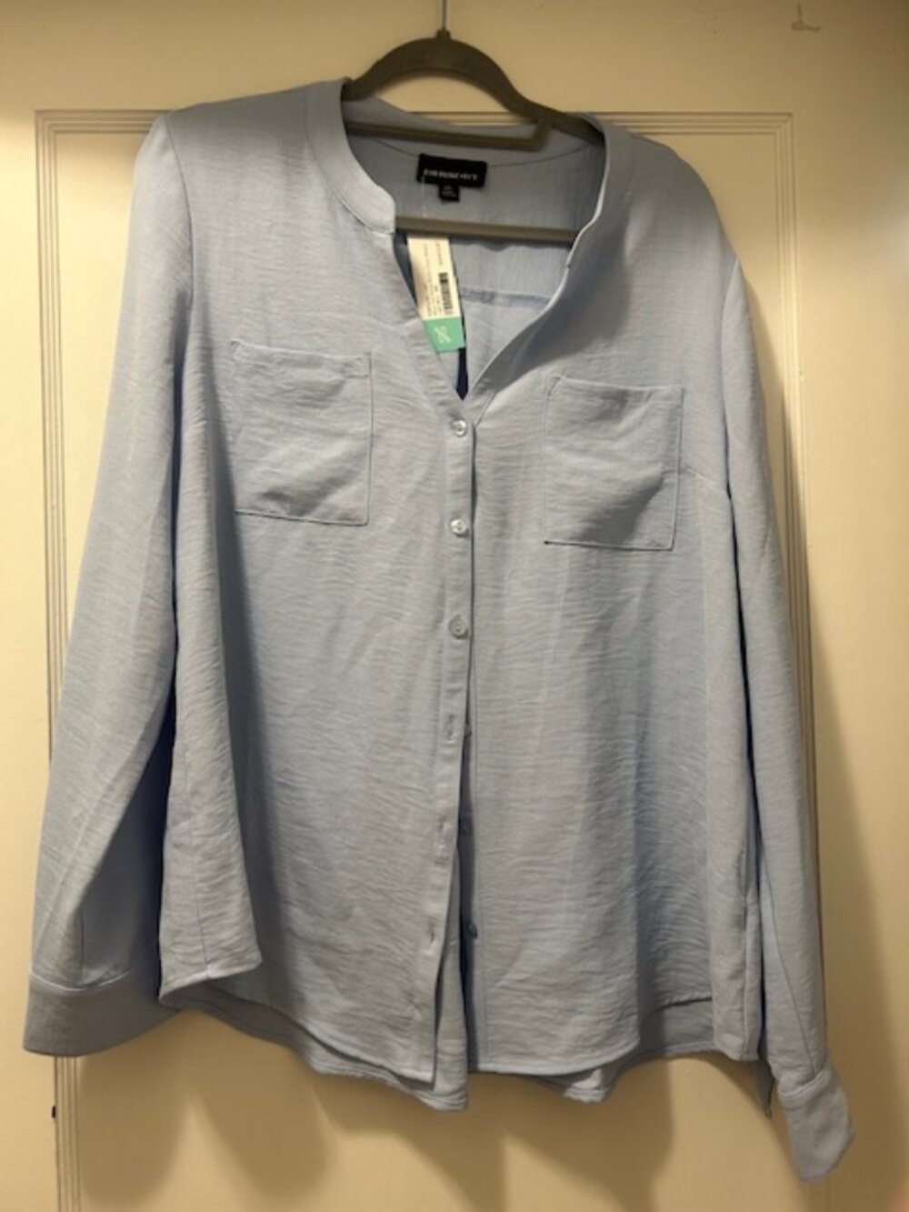 NWT Baby Blue Button Up Blouse - XXL (Fortune & Ivy)